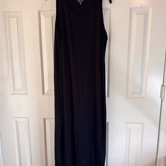 Eileen Fisher Black Sleeveless Maxi Dress 1 Size Large - Picture 1 of 7